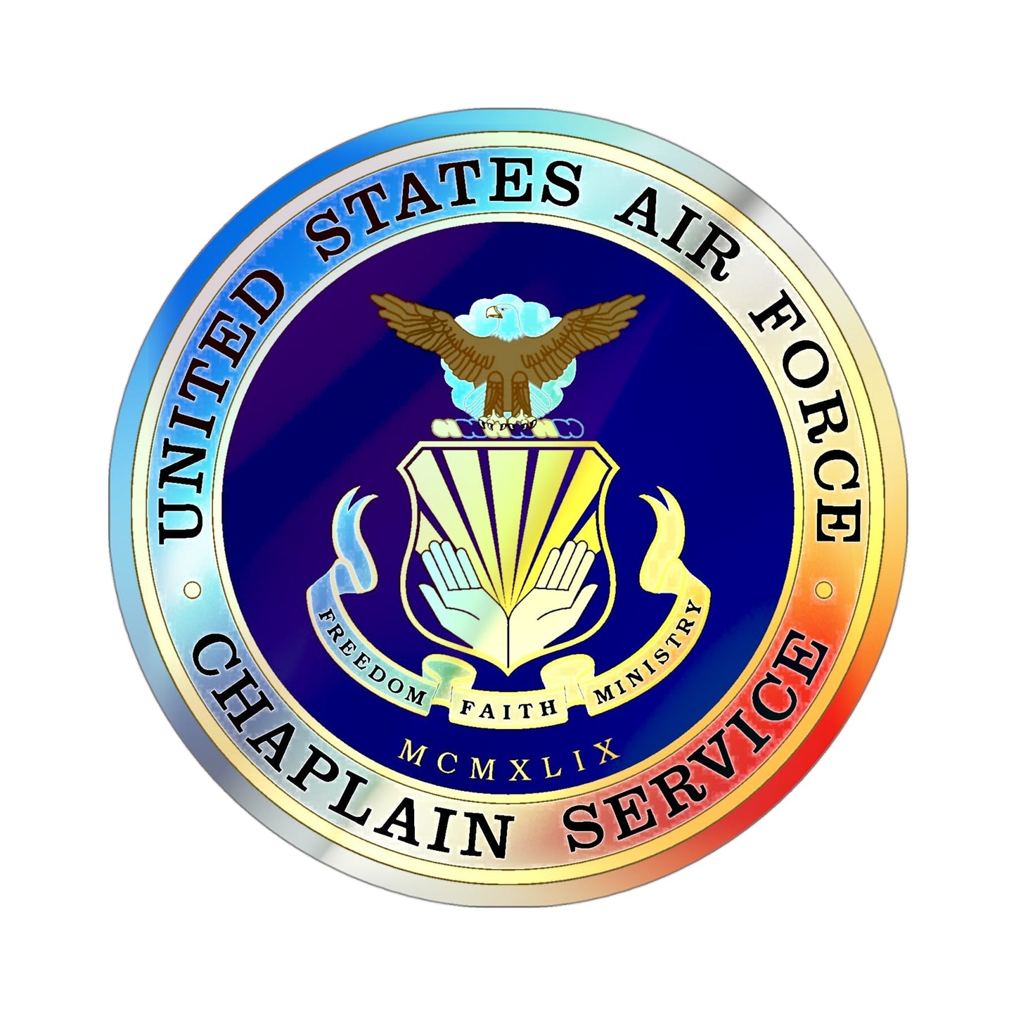 Air Force Chaplain Service (U.S. Air Force) Holographic STICKER Die-Cut Vinyl Decal-4 Inch-The Sticker Space
