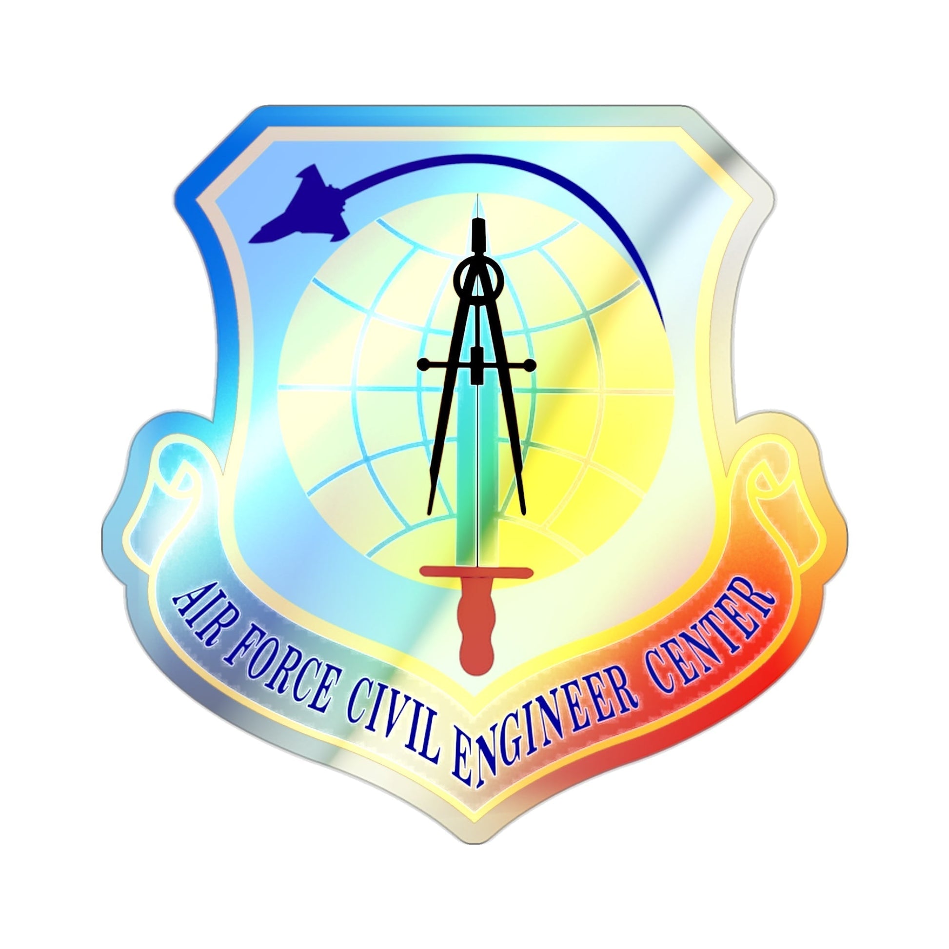 Air Force Civil Engineer Center (U.S. Air Force) Holographic STICKER Die-Cut Vinyl Decal-2 Inch-The Sticker Space