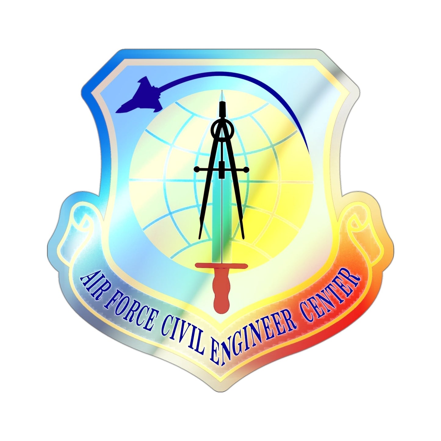 Air Force Civil Engineer Center (U.S. Air Force) Holographic STICKER Die-Cut Vinyl Decal-3 Inch-The Sticker Space