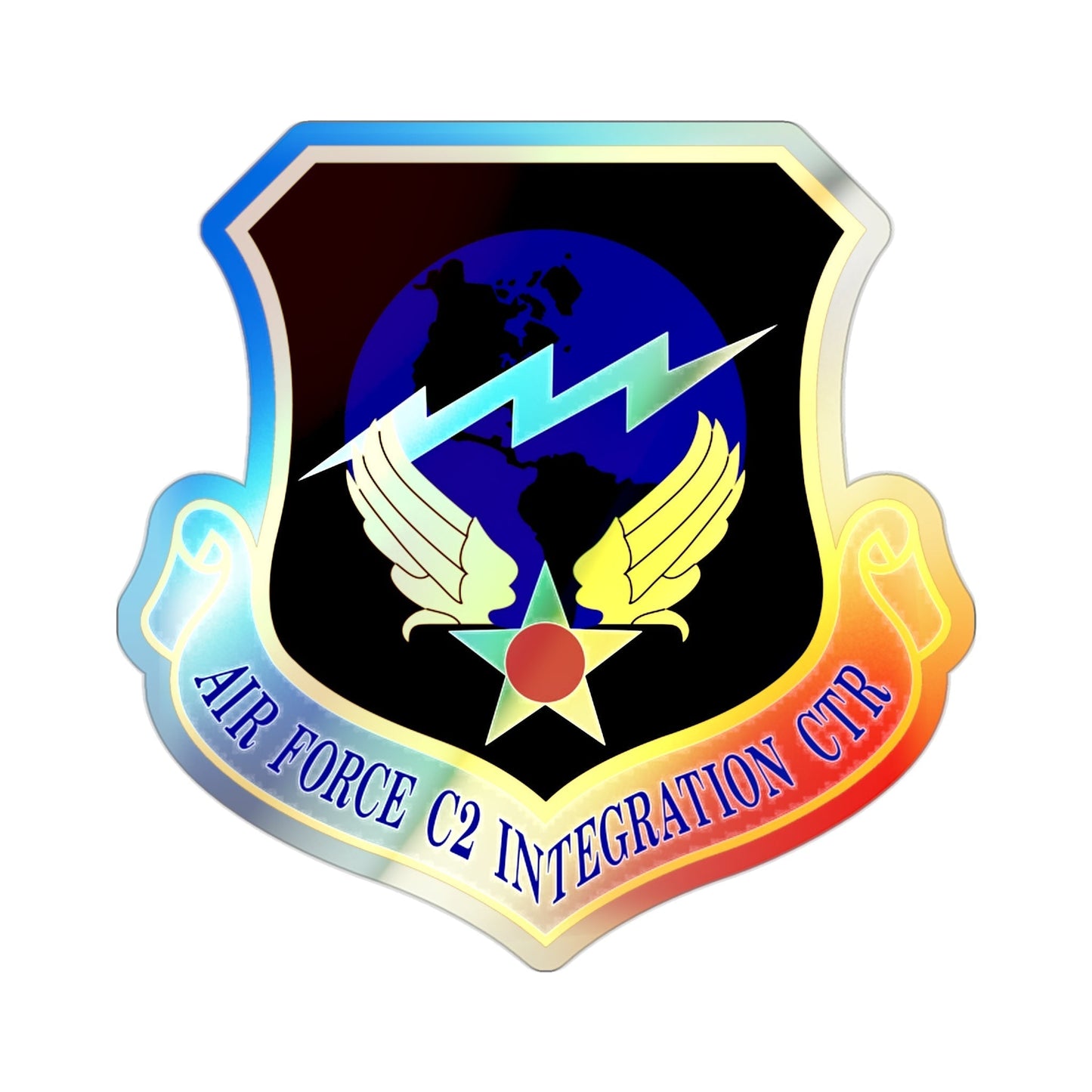 Air Force Command & Control Integration Center (U.S. Air Force) Holographic STICKER Die-Cut Vinyl Decal-2 Inch-The Sticker Space