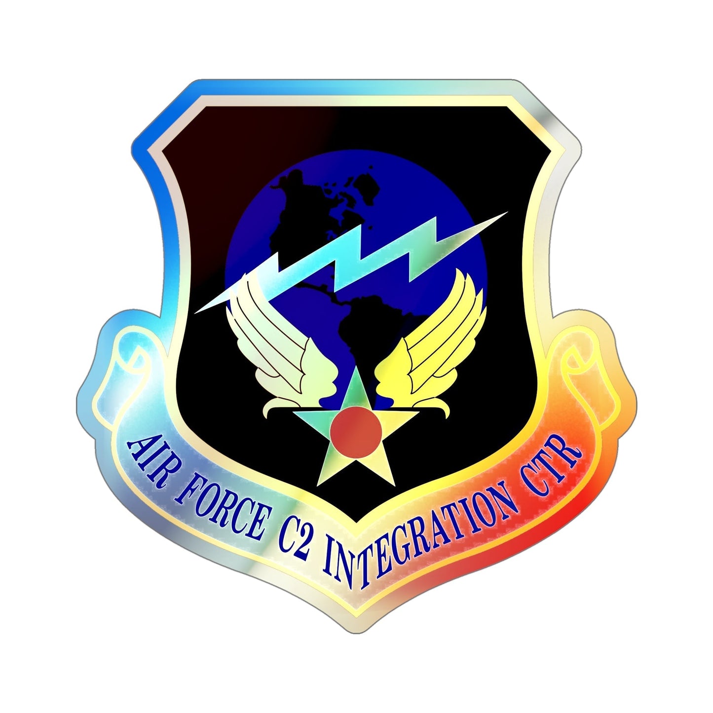 Air Force Command & Control Integration Center (U.S. Air Force) Holographic STICKER Die-Cut Vinyl Decal-5 Inch-The Sticker Space