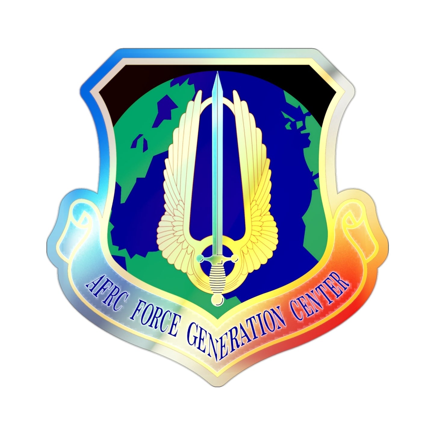 Air Force Reserve Command Force Generation Center (U.S. Air Force) Holographic STICKER Die-Cut Vinyl Decal-2 Inch-The Sticker Space
