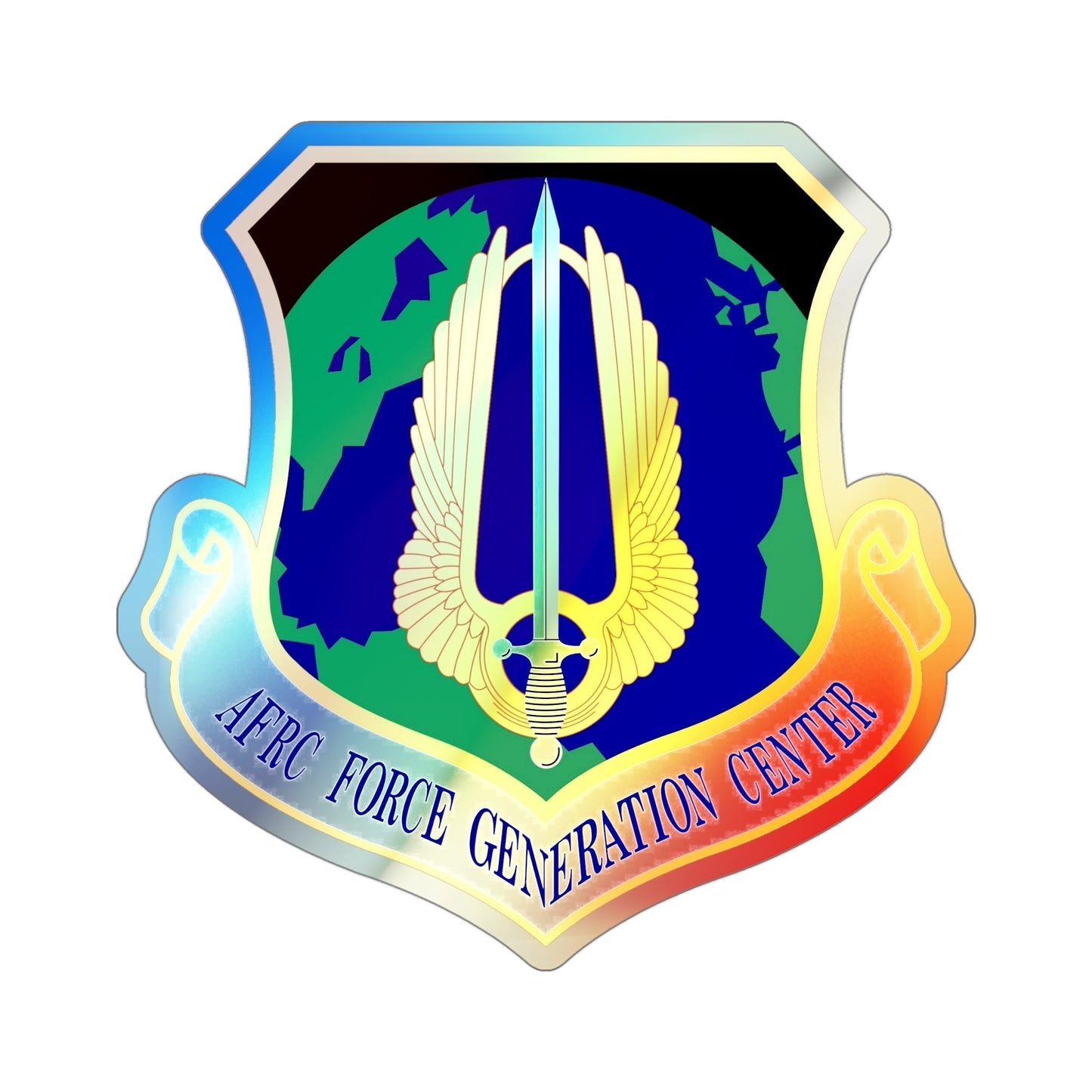 Air Force Reserve Command Force Generation Center (U.S. Air Force) Holographic STICKER Die-Cut Vinyl Decal-4 Inch-The Sticker Space
