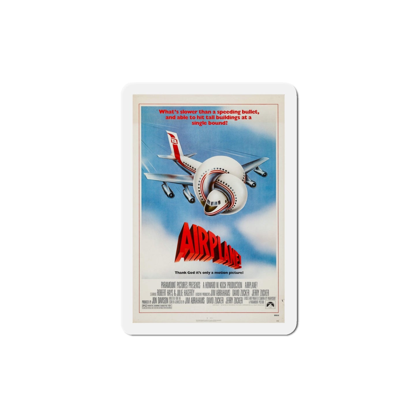 Airplane! 1980 Movie Poster Die-Cut Magnet-4" x 4"-The Sticker Space