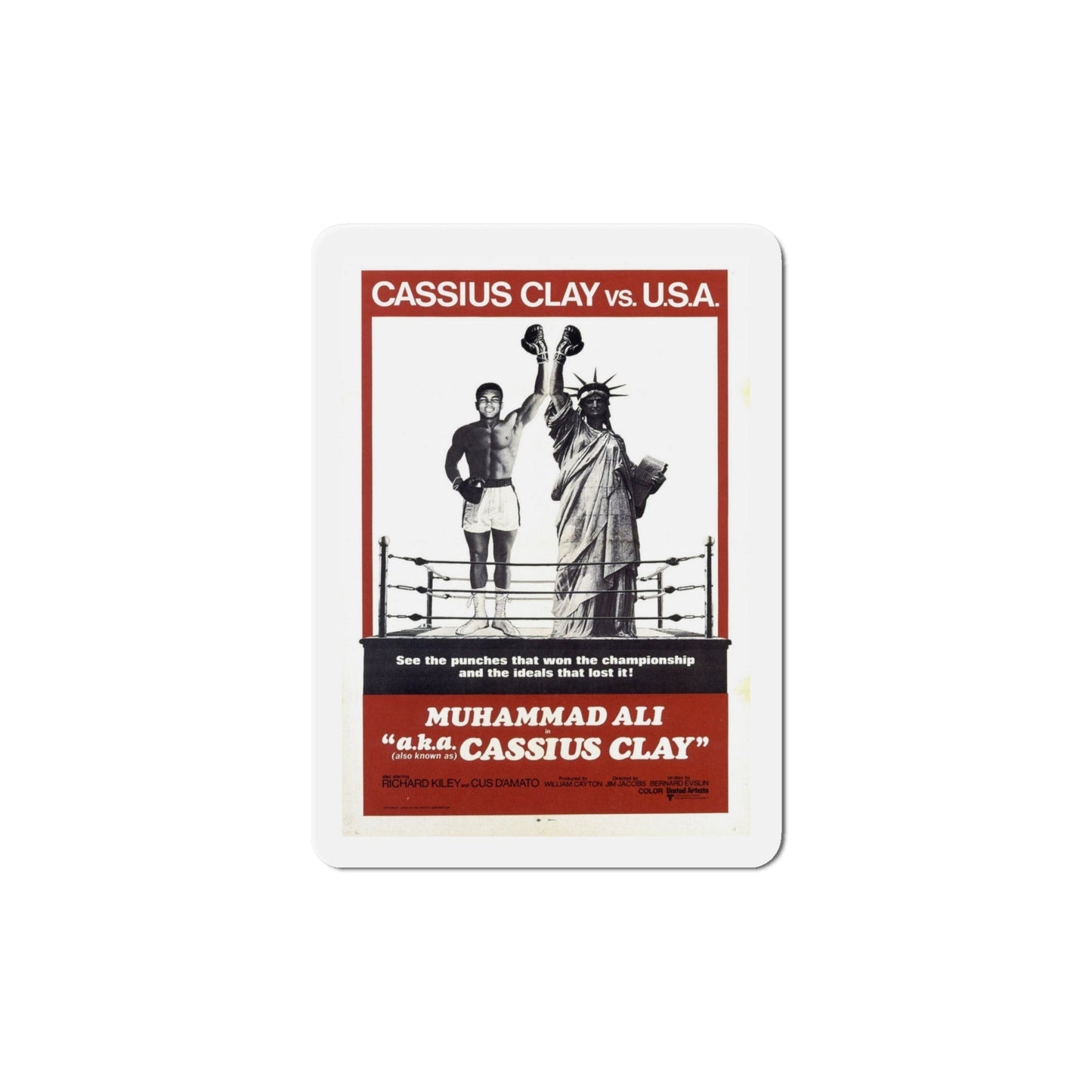Aka Cassius Clay 1970 Movie Poster Die-Cut Magnet-6 Inch-The Sticker Space