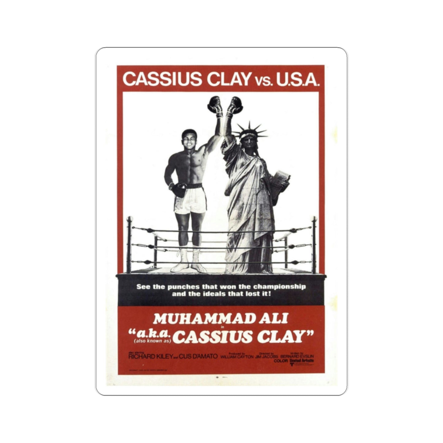 Aka Cassius Clay 1970 Movie Poster STICKER Vinyl Die-Cut Decal-2 Inch-The Sticker Space