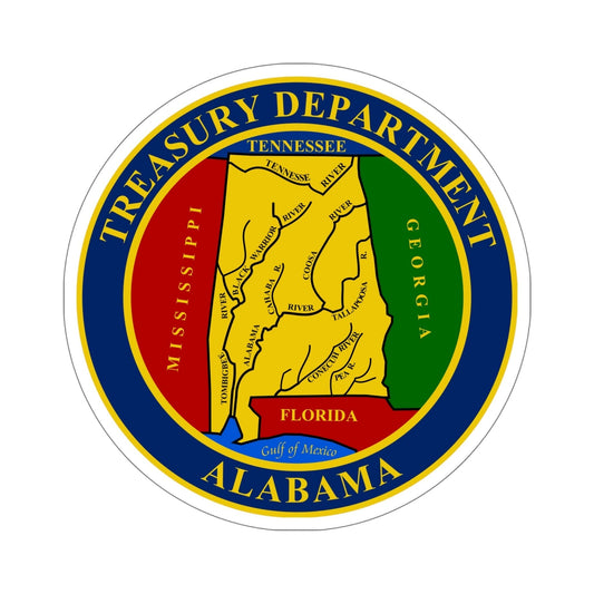 Alabama Treasury Department STICKER Vinyl Die-Cut Decal-6 Inch-The Sticker Space