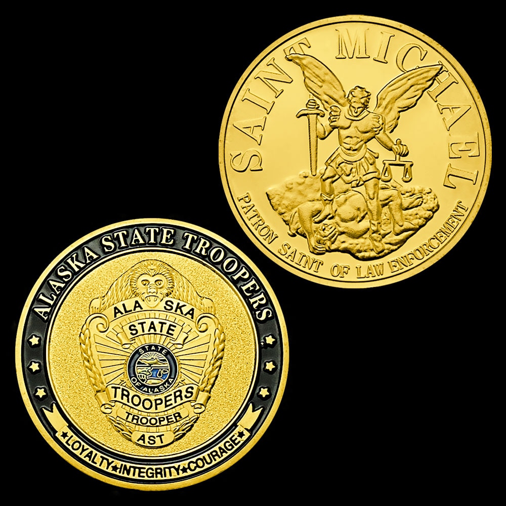 Alaska State Troopers - Gold Plated Challenge Coin-The Sticker Space