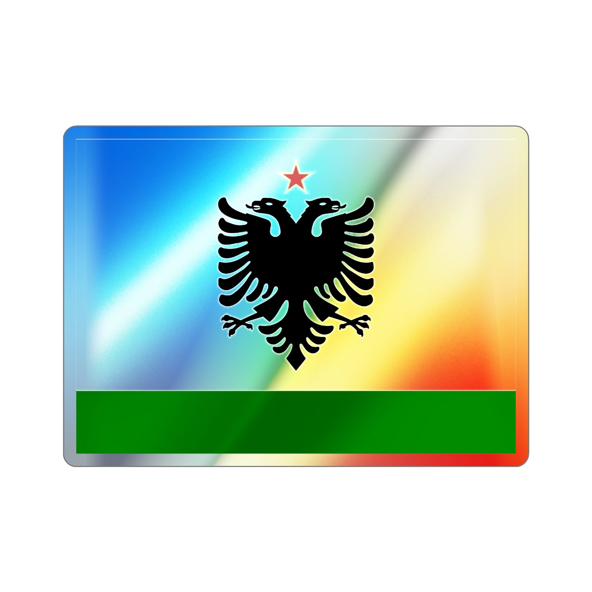 Albanian Coast Guard Ensign to 1958 to 1992 Holographic STICKER Die-Cut Vinyl Decal-2 Inch-The Sticker Space