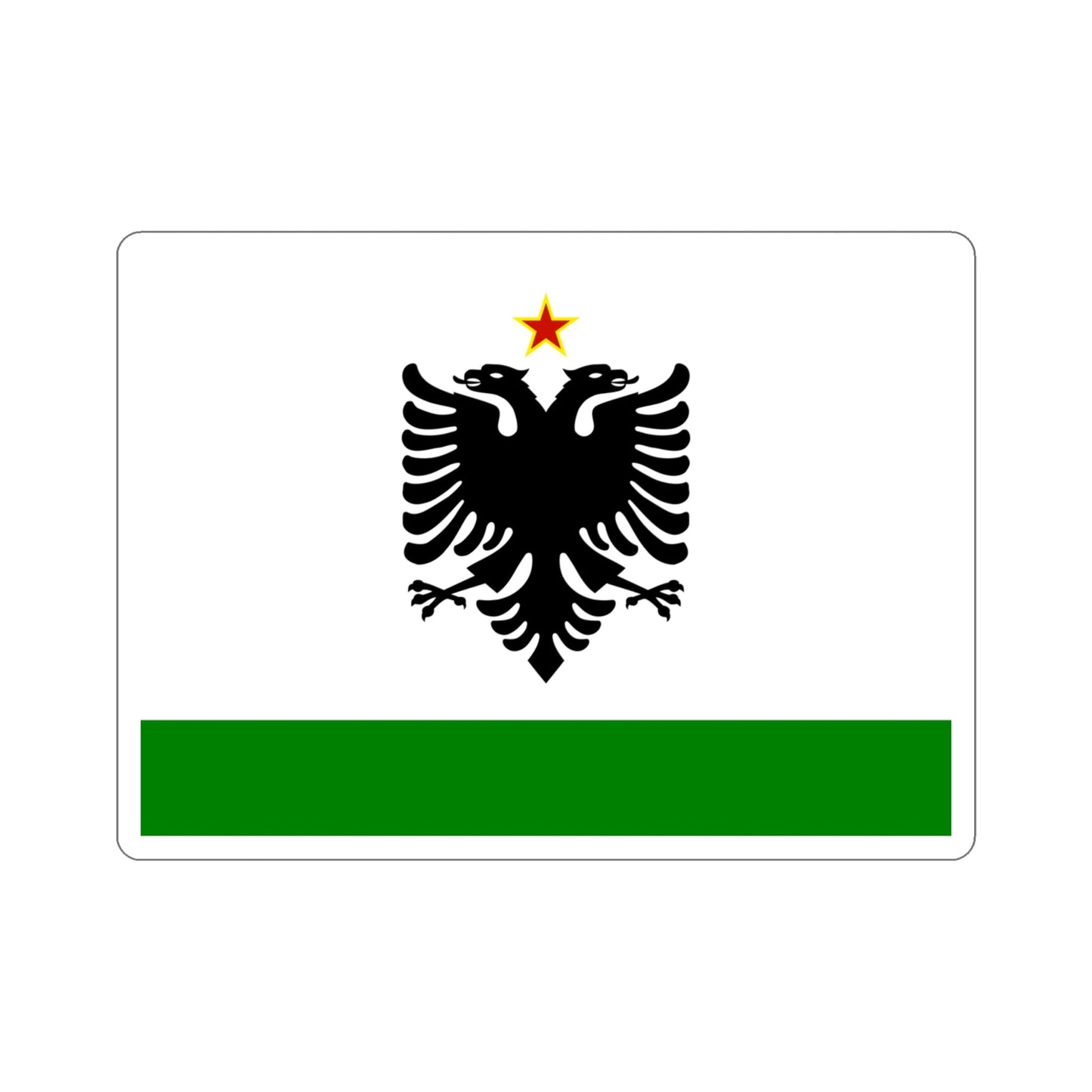 Albanian Coast Guard Ensign to 1958 to 1992 STICKER Vinyl Die-Cut Decal-4 Inch-The Sticker Space