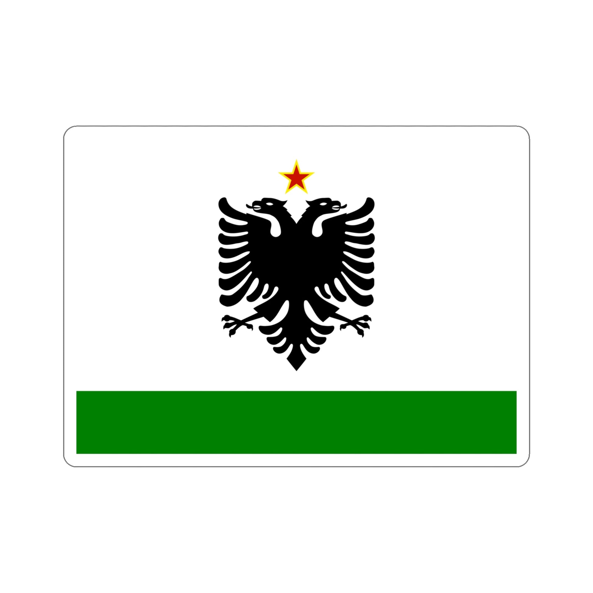 Albanian Coast Guard Ensign to 1958 to 1992 STICKER Vinyl Die-Cut Decal-5 Inch-The Sticker Space