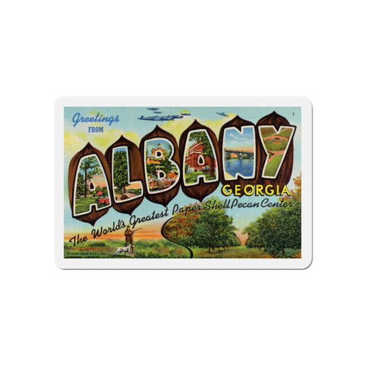 Albany Georgia (Greeting Postcards) Die-Cut Magnet-6 × 6"-The Sticker Space