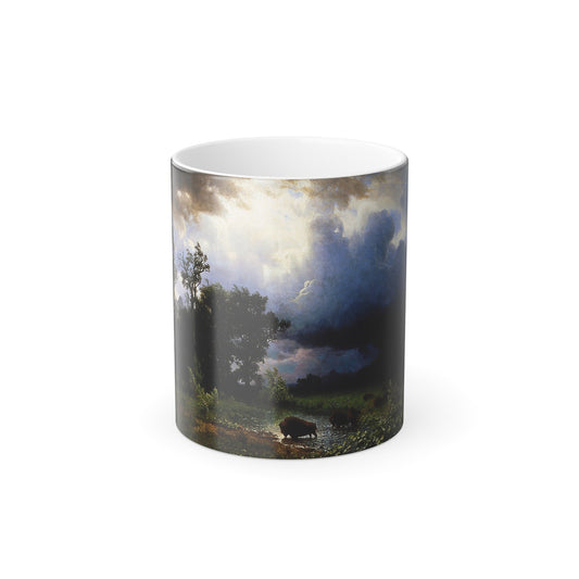 Albert Bierstadt (1830-1902) Buffalo Trail, The Impending Storm - Color Changing Mug 11oz-11oz-The Sticker Space