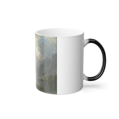 Albert Bierstadt (1830-1902) In the Sierras Lake Tahoe - Color Changing Mug 11oz-11oz-The Sticker Space