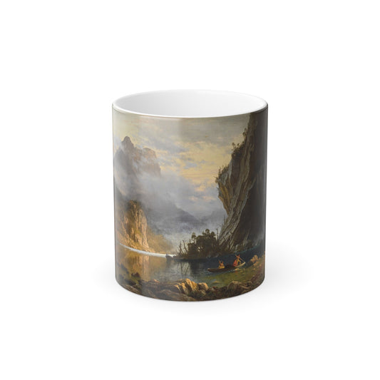 Albert Bierstadt (1830-1902) Indians Spear Fishing - Color Changing Mug 11oz