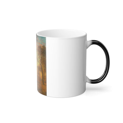 Albert Bierstadt (1830-1902) Light in the Forest - oil on canvas - Color Changing Mug 11oz-11oz-The Sticker Space