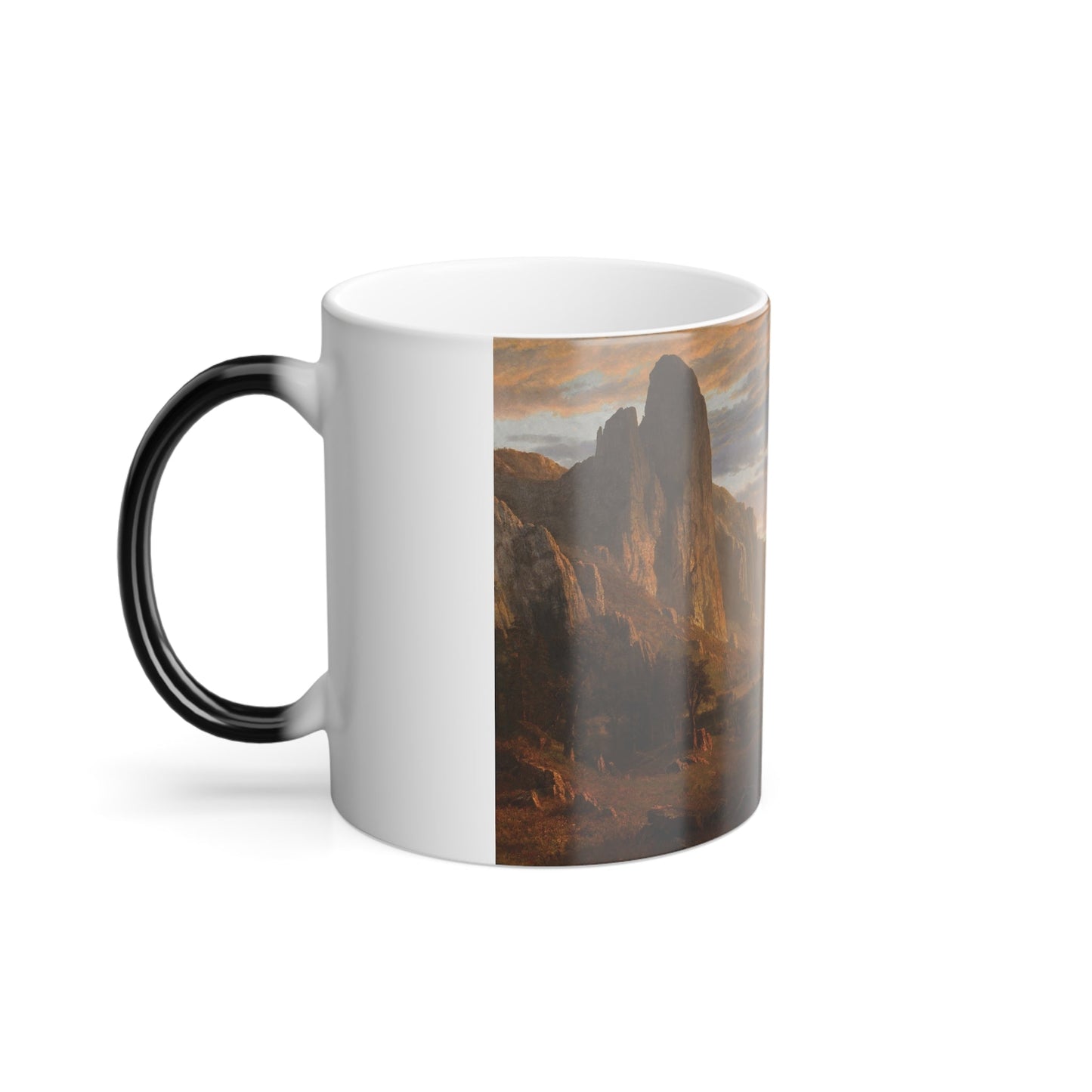 Albert Bierstadt (1830-1902) Looking Down Yosemite Valley - Color Changing Mug 11oz-11oz-The Sticker Space
