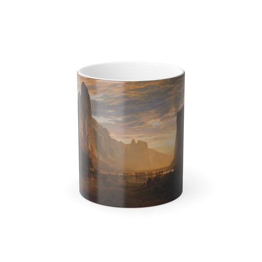 Albert Bierstadt (1830-1902) Looking Down Yosemite Valley - Color Changing Mug 11oz-11oz-The Sticker Space