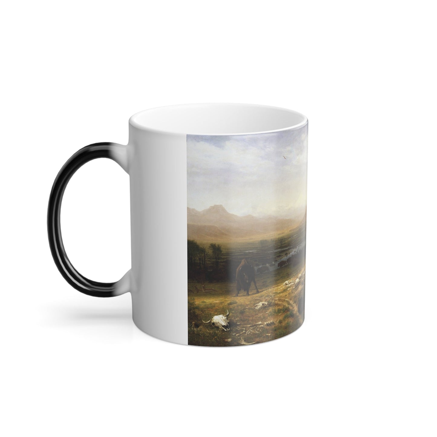 Albert Bierstadt (1830-1902) The Last of the Buffalo - Color Changing Mug 11oz-11oz-The Sticker Space