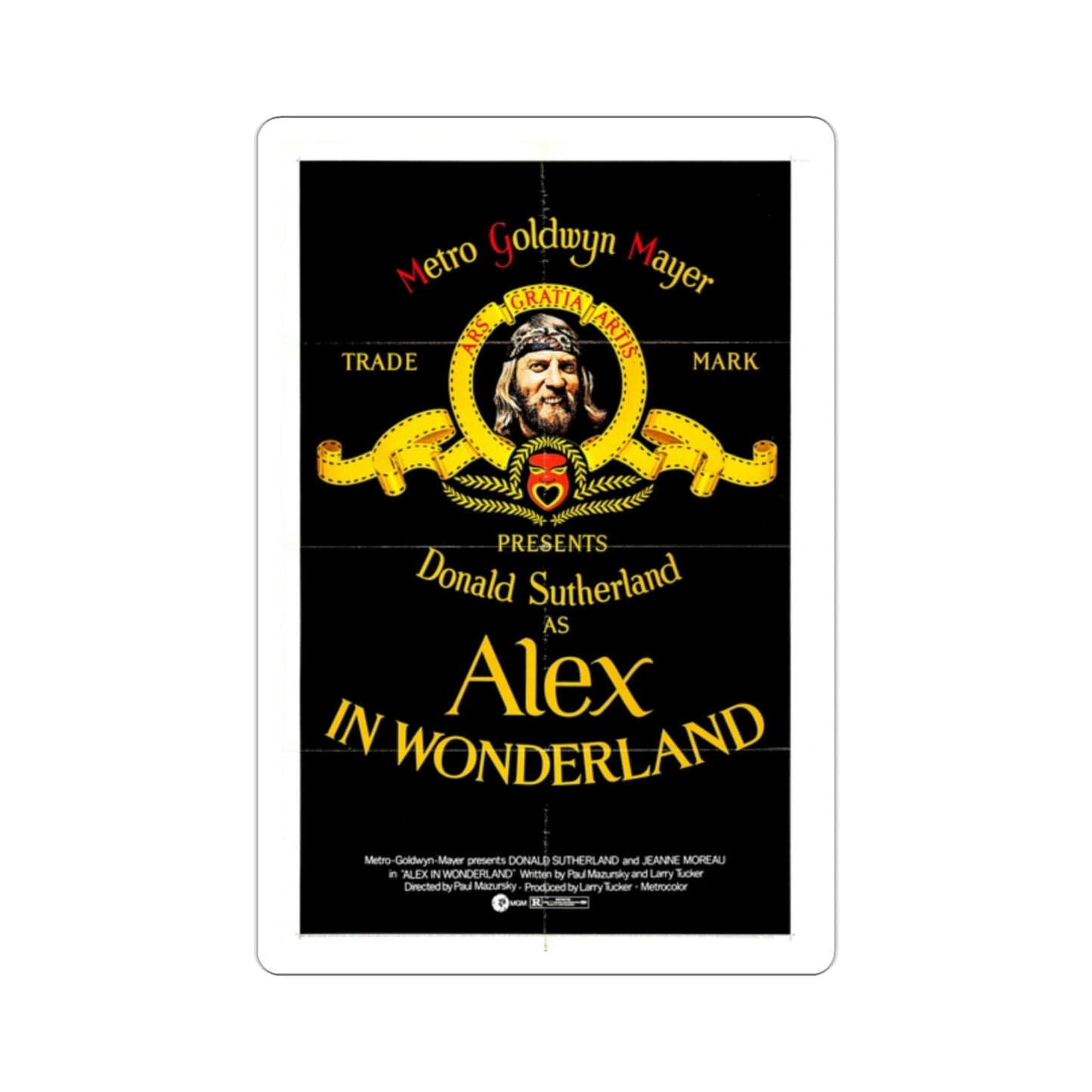 Alex in Wonderland 1970 Movie Poster STICKER Vinyl Die-Cut Decal-2 Inch-The Sticker Space