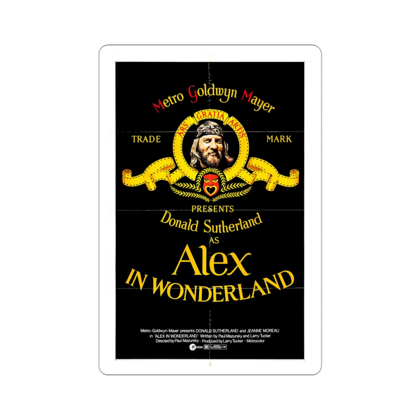 Alex in Wonderland 1970 Movie Poster STICKER Vinyl Die-Cut Decal-3 Inch-The Sticker Space