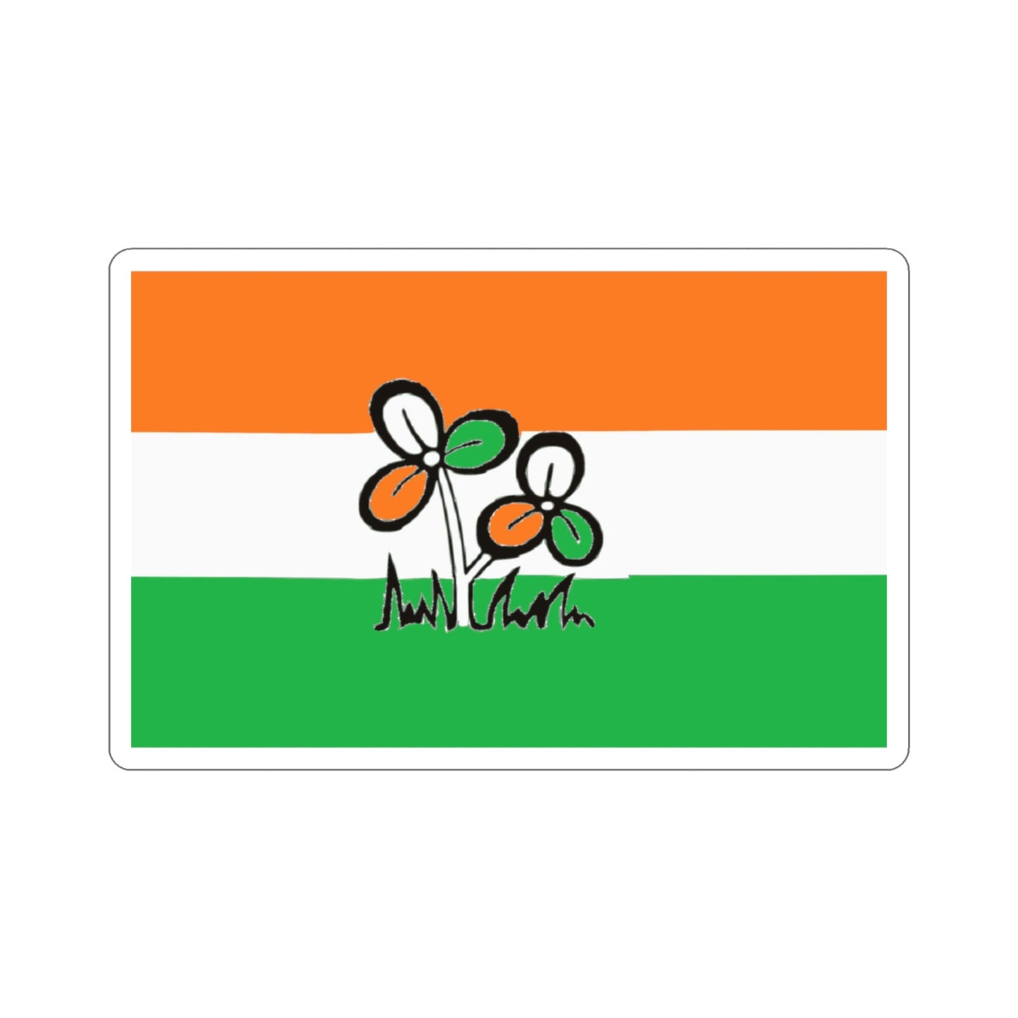 All India Trinamool Congress Flag (India) STICKER Vinyl Die-Cut Decal-3 Inch-The Sticker Space