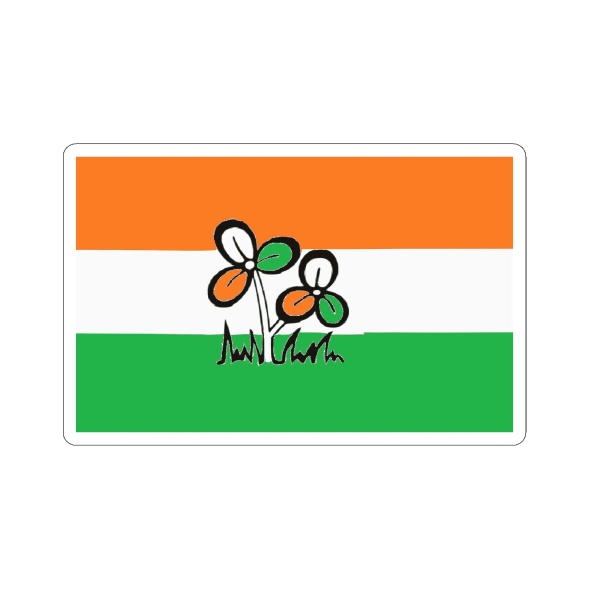 All India Trinamool Congress Flag (India) STICKER Vinyl Die-Cut Decal-4 Inch-The Sticker Space