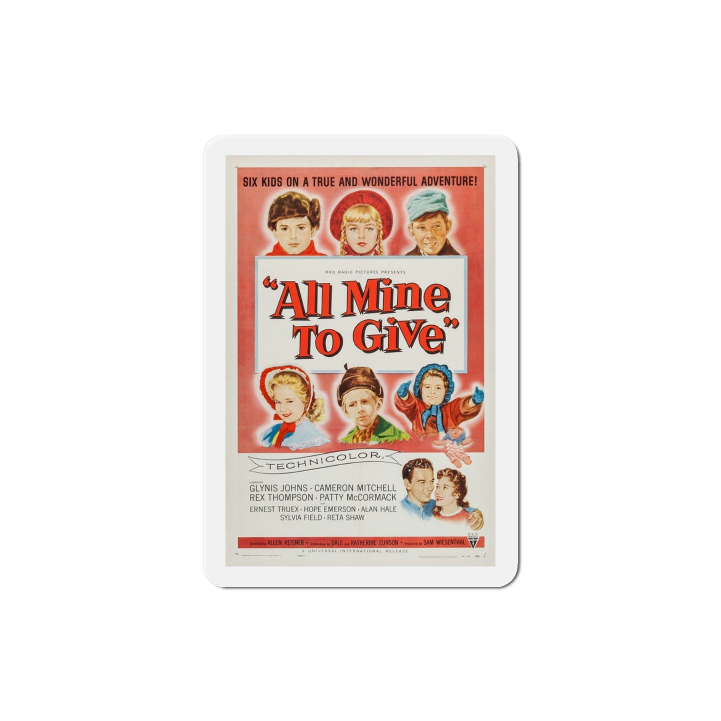 All Mine to Give 1957 Movie Poster Die-Cut Magnet-3 Inch-The Sticker Space
