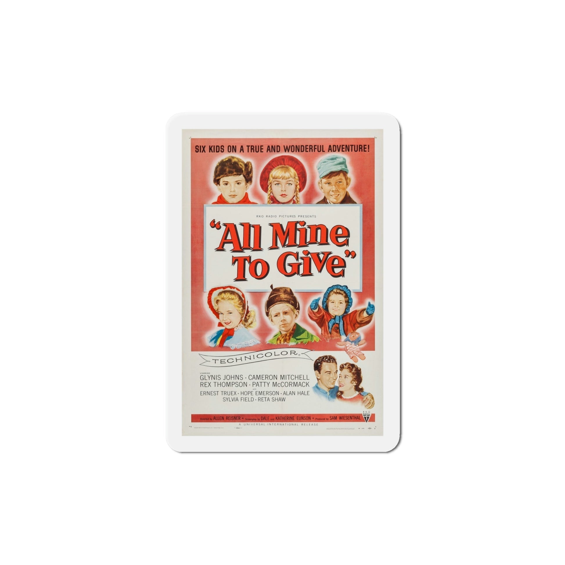 All Mine to Give 1957 Movie Poster Die-Cut Magnet-6 Inch-The Sticker Space