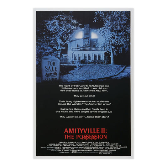 AMITYVILLE II THE POSSESSION 1982 - Paper Movie Poster-24″ x 36″ (Vertical)-The Sticker Space