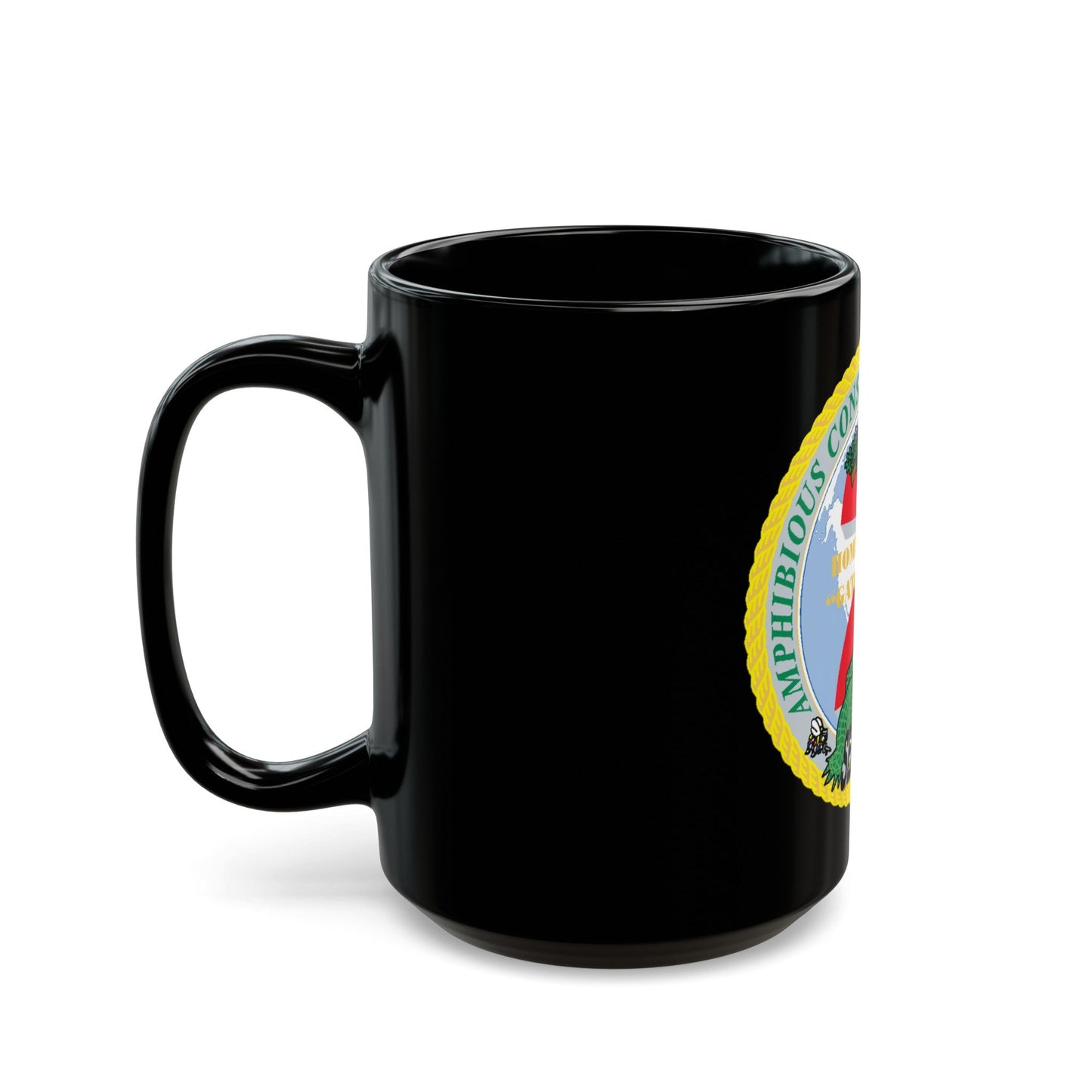 Amphibious Construction Bn 2 SeaBees (U.S. Navy) Black Coffee Mug-The Sticker Space