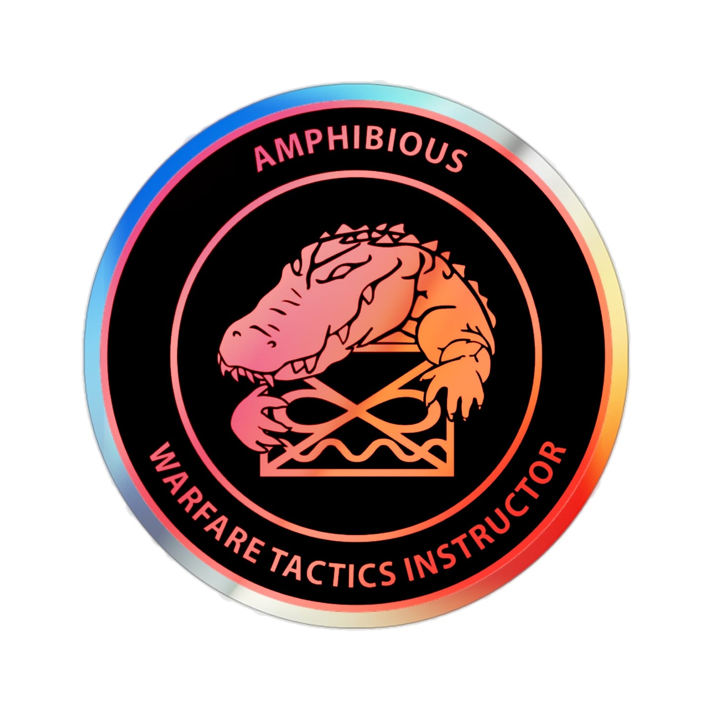 Amphibious Warfare Tactics Instructor AMW WTI (U.S. Navy) Holographic STICKER Die-Cut Vinyl Decal-2 Inch-The Sticker Space