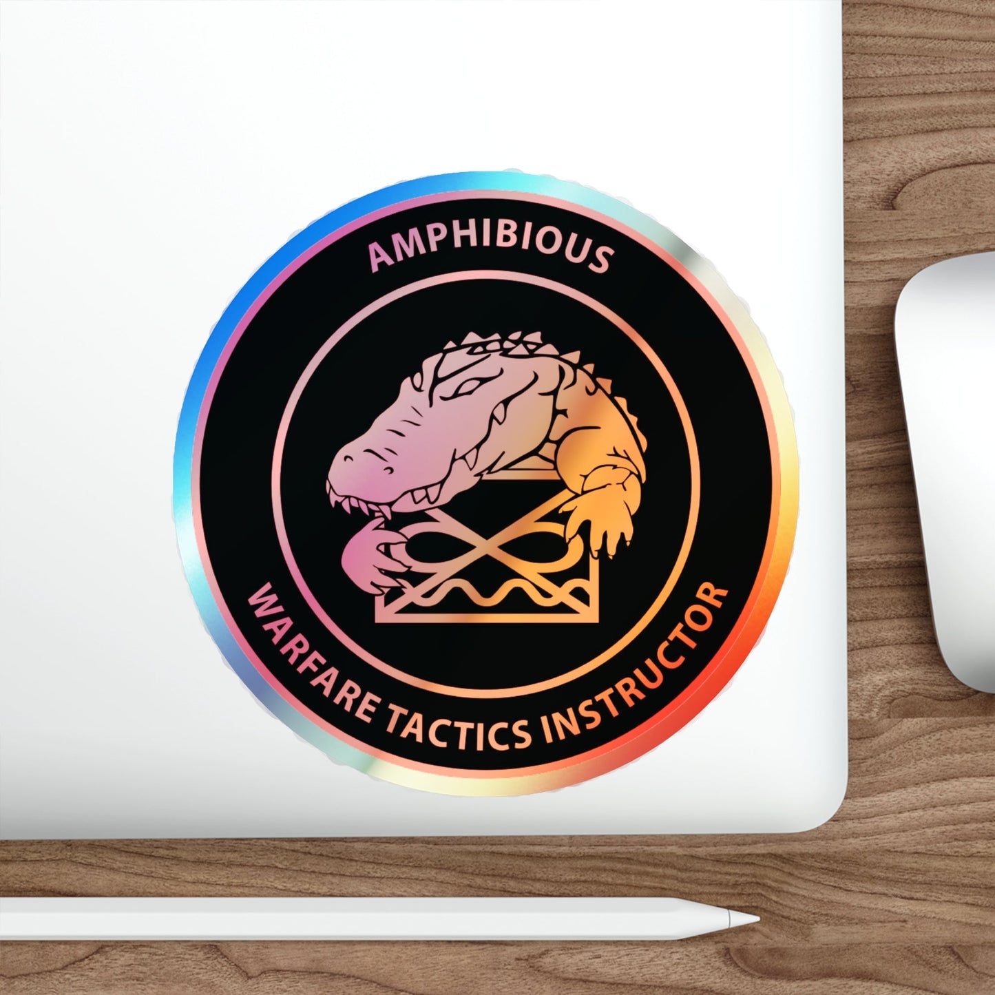 Amphibious Warfare Tactics Instructor AMW WTI (U.S. Navy) Holographic STICKER Die-Cut Vinyl Decal-The Sticker Space