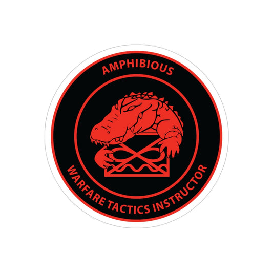 Amphibious Warfare Tactics Instructor AMW WTI (U.S. Navy) Transparent STICKER Die-Cut Vinyl Decal-6 Inch-The Sticker Space