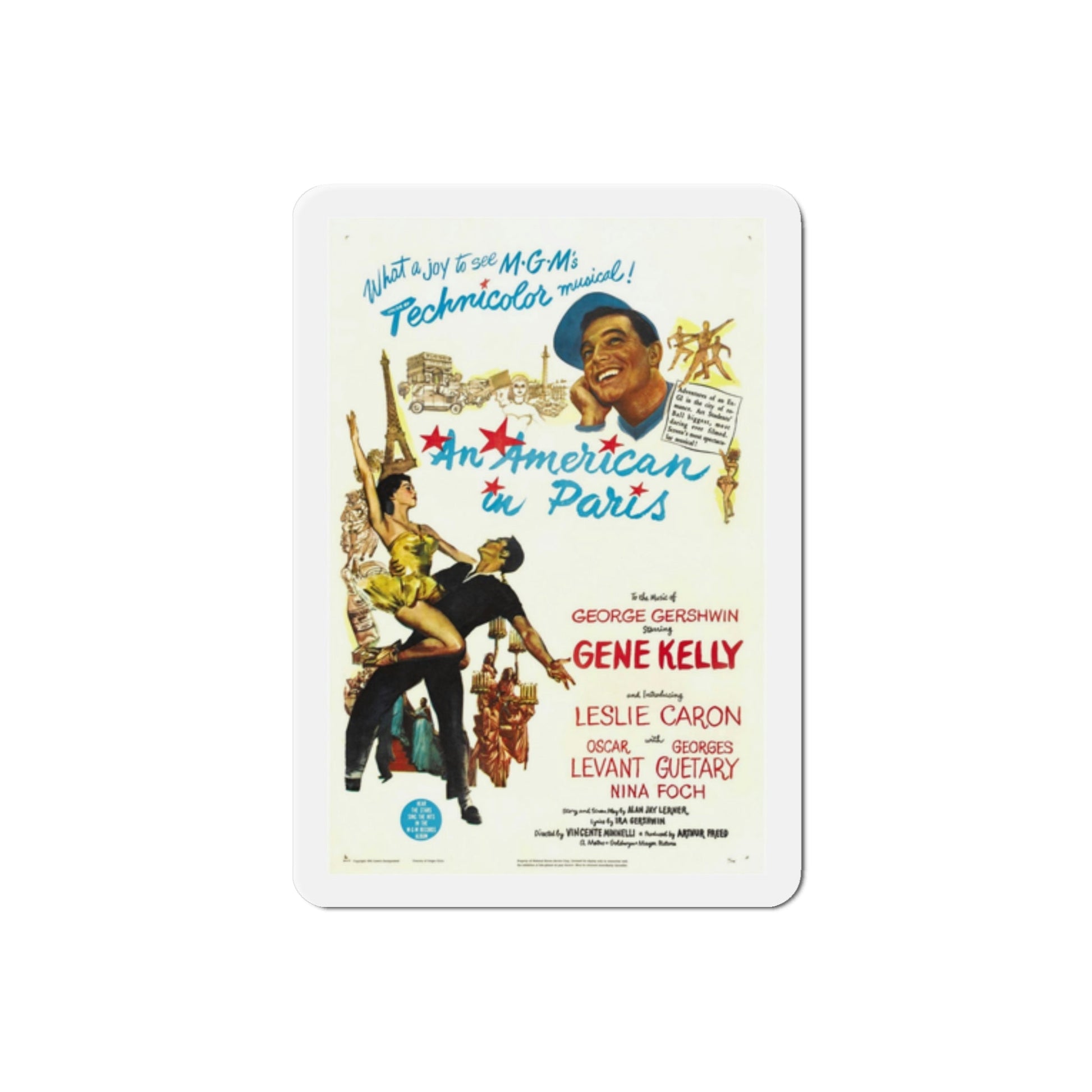 An American in Paris 1951 Movie Poster Die-Cut Magnet-2 Inch-The Sticker Space
