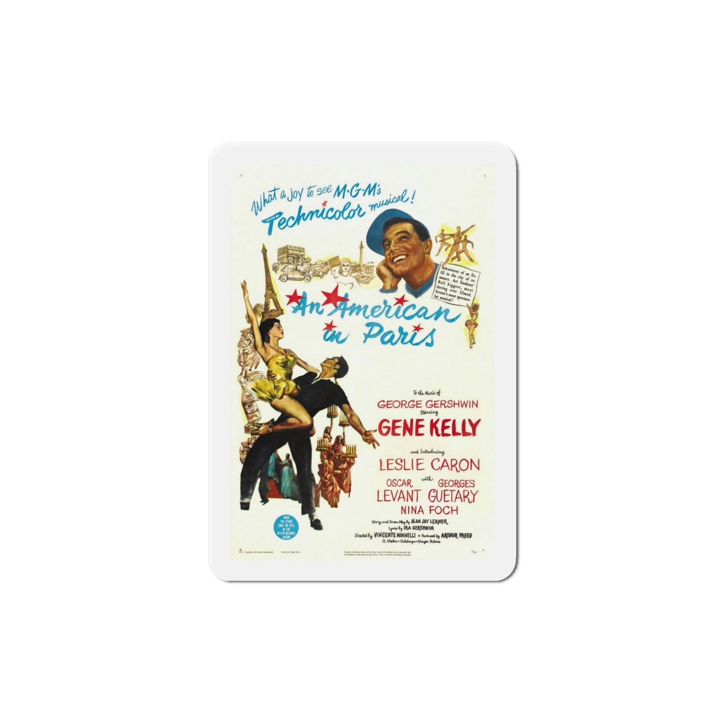 An American in Paris 1951 Movie Poster Die-Cut Magnet-5 Inch-The Sticker Space