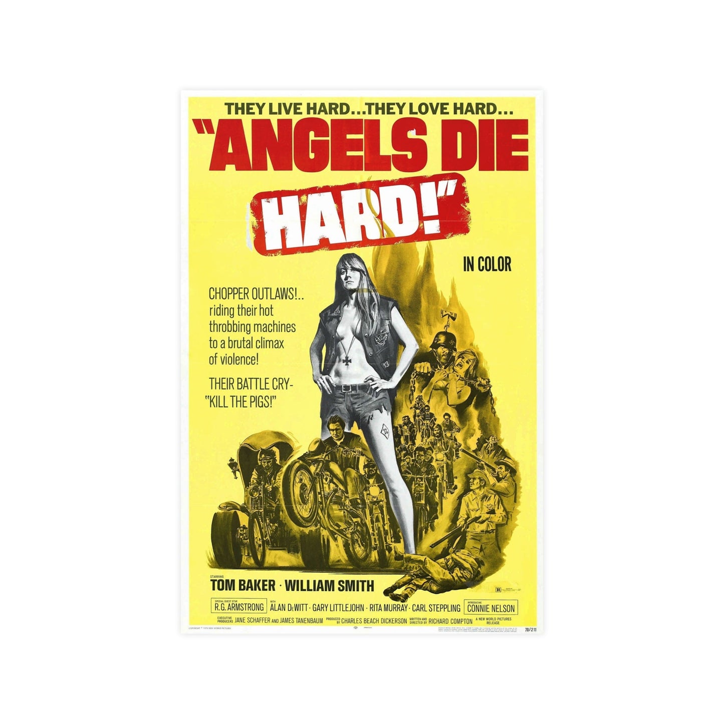 ANGELS DIE HARD 1970 - Paper Movie Poster-12″ x 18″ (Vertical)-The Sticker Space