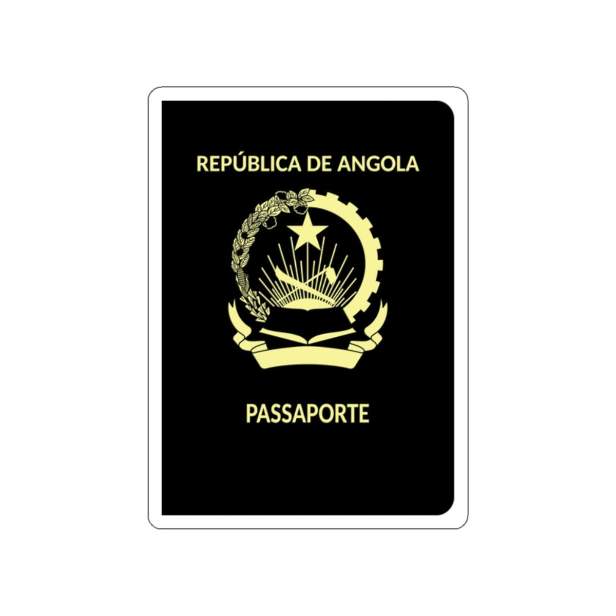 Angolan Passport STICKER Vinyl Die-Cut Decal-White-The Sticker Space