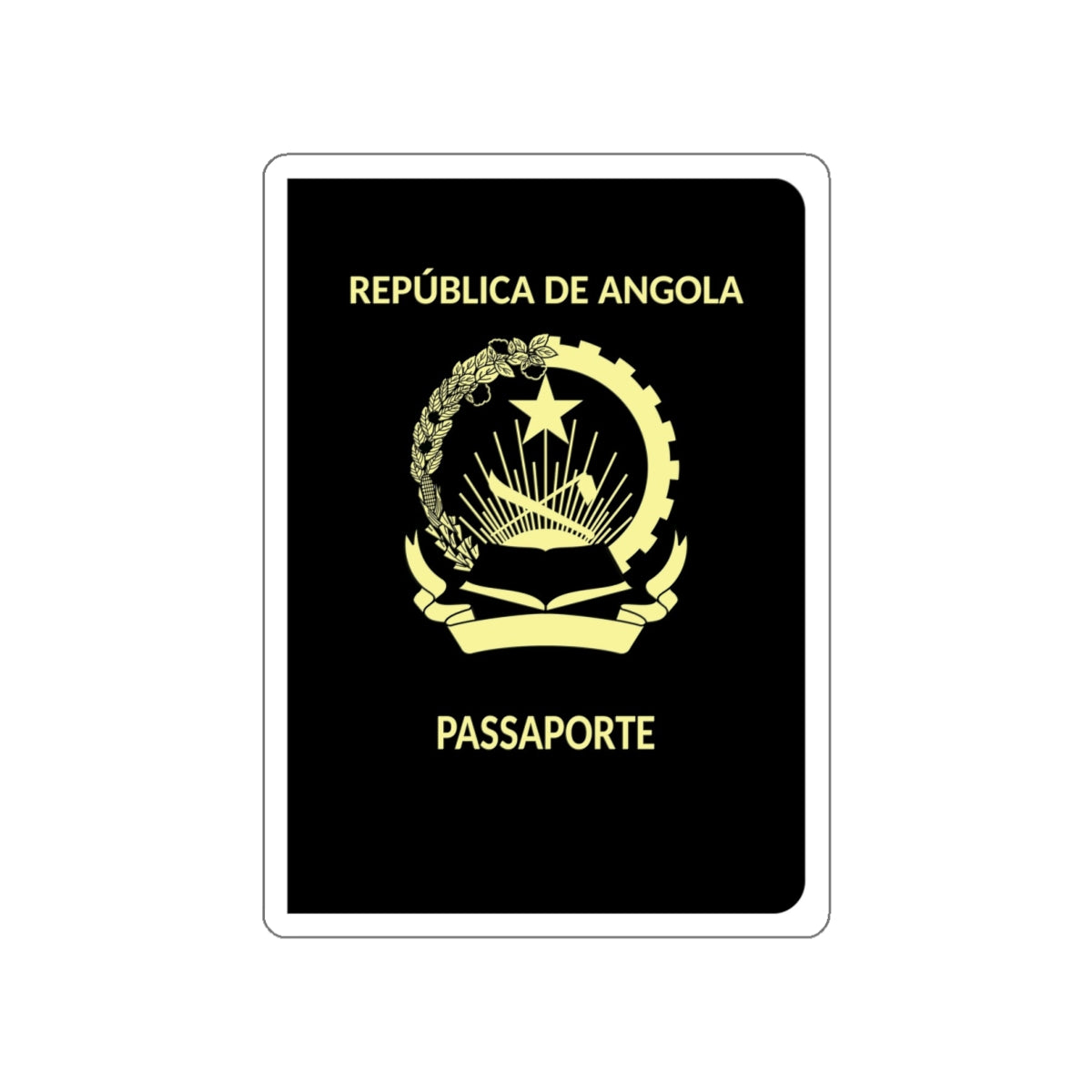 Angolan Passport STICKER Vinyl Die-Cut Decal-White-The Sticker Space