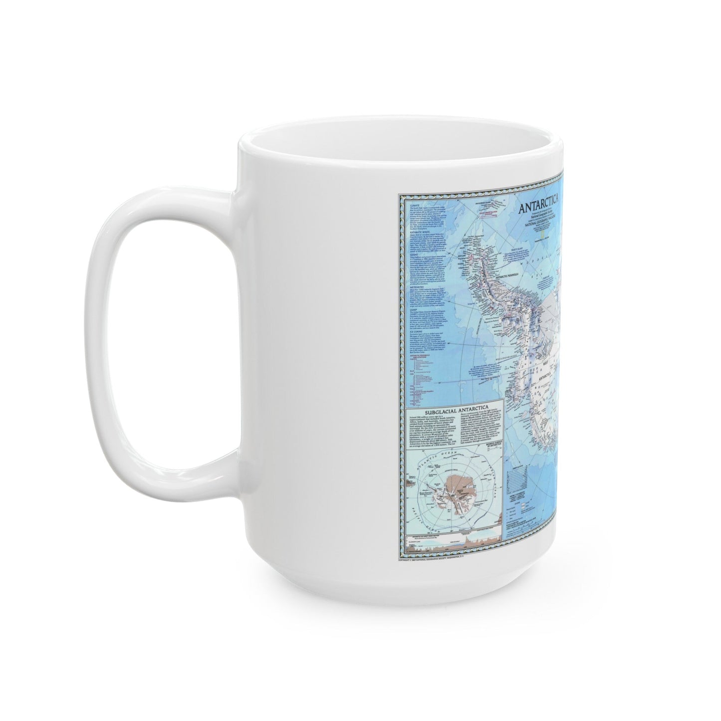 Antarctica (1987) (Map) White Coffee Mug-The Sticker Space