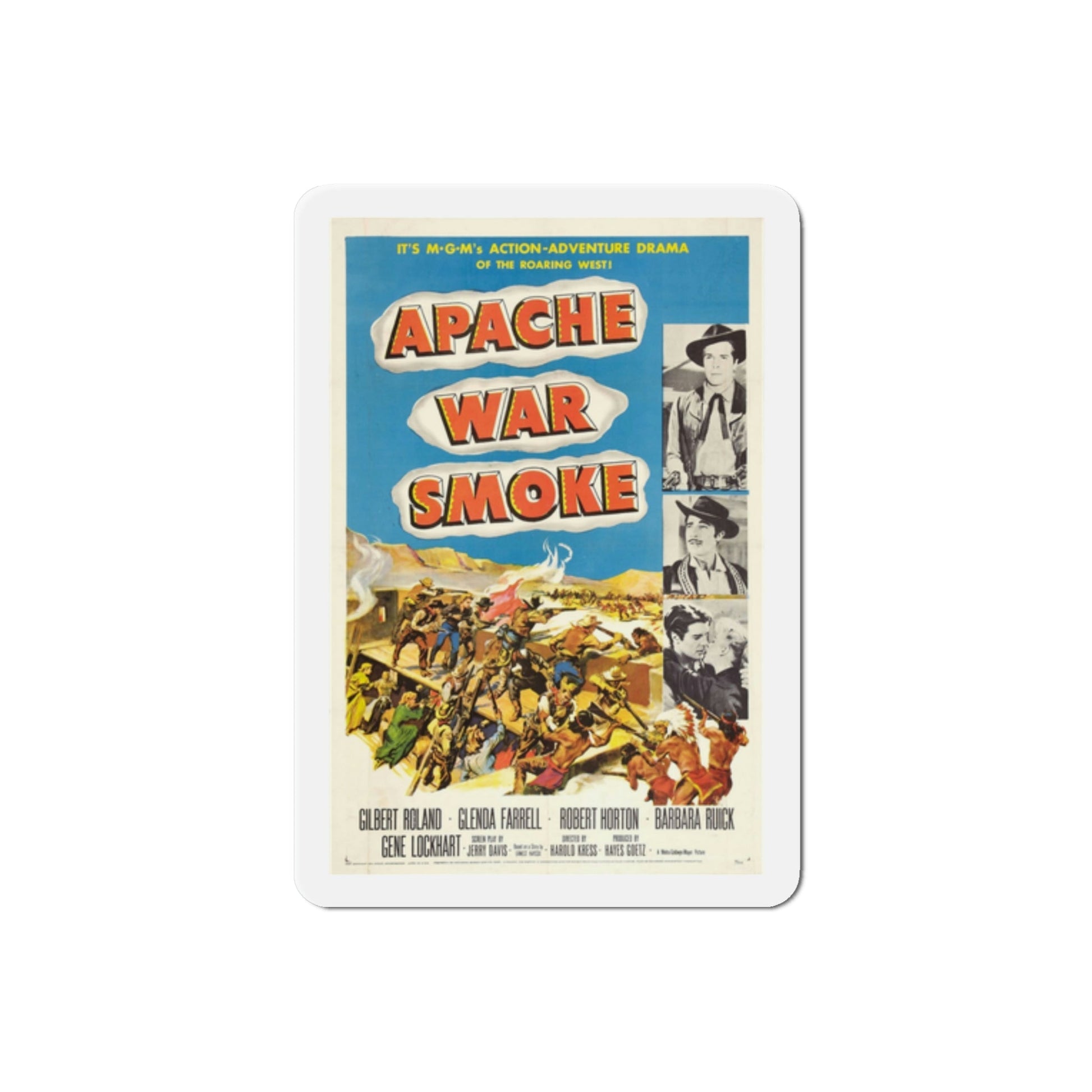 Apache War Smoke 1952 Movie Poster Die-Cut Magnet-2 Inch-The Sticker Space