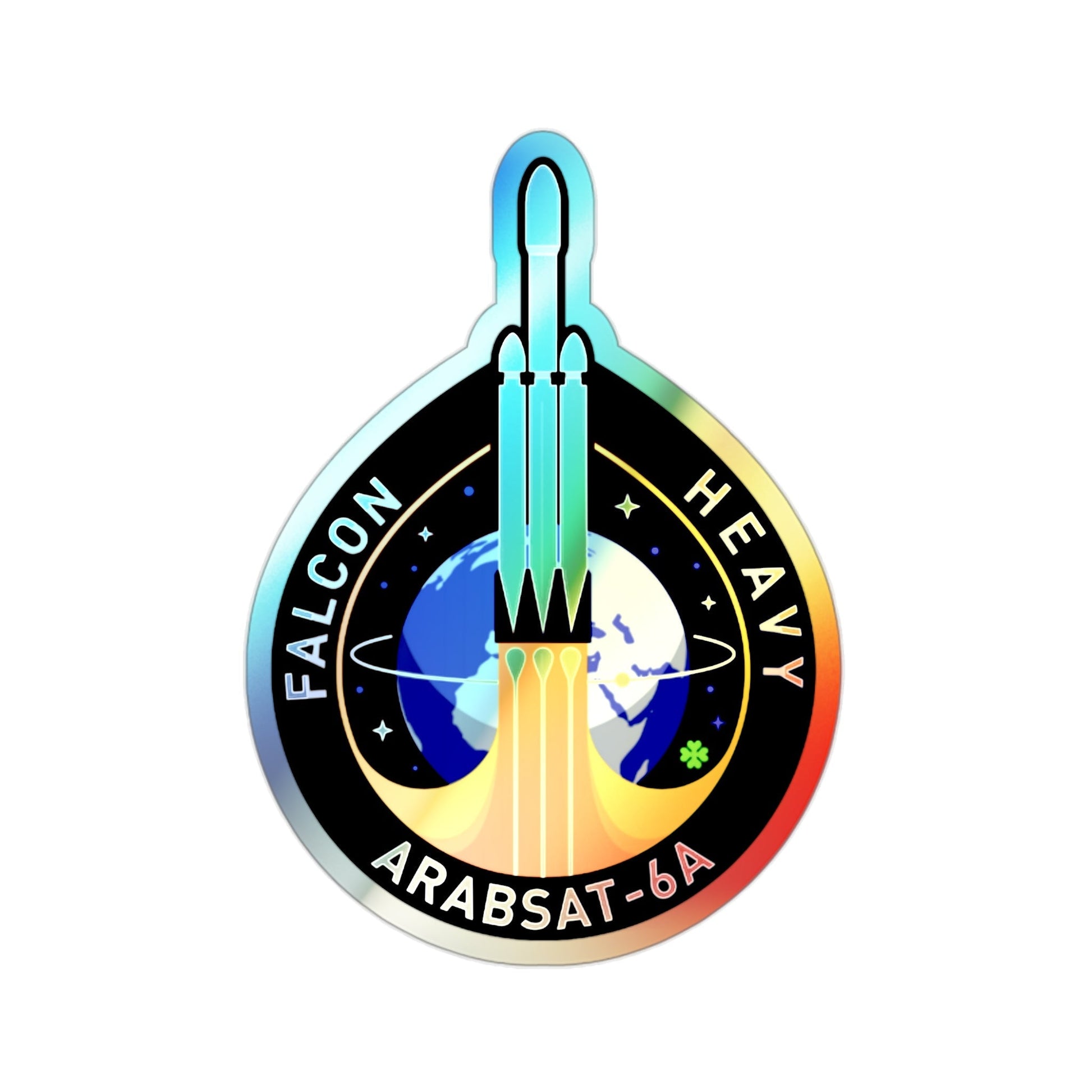 Arabsat 6A (SpaceX) Holographic STICKER Die-Cut Vinyl Decal-2 Inch-The Sticker Space