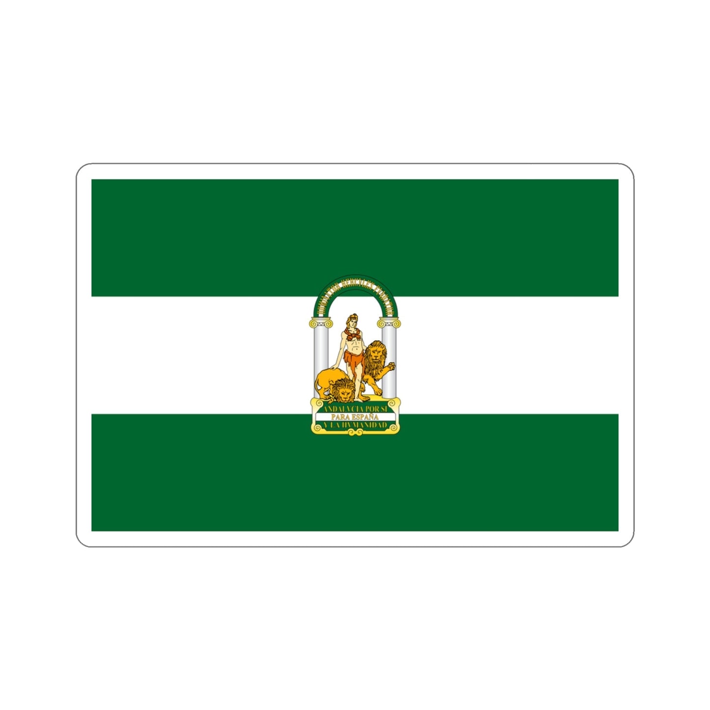 Arbonaida the Flag of Andalusia Spain STICKER Vinyl Die-Cut Decal-3 Inch-The Sticker Space