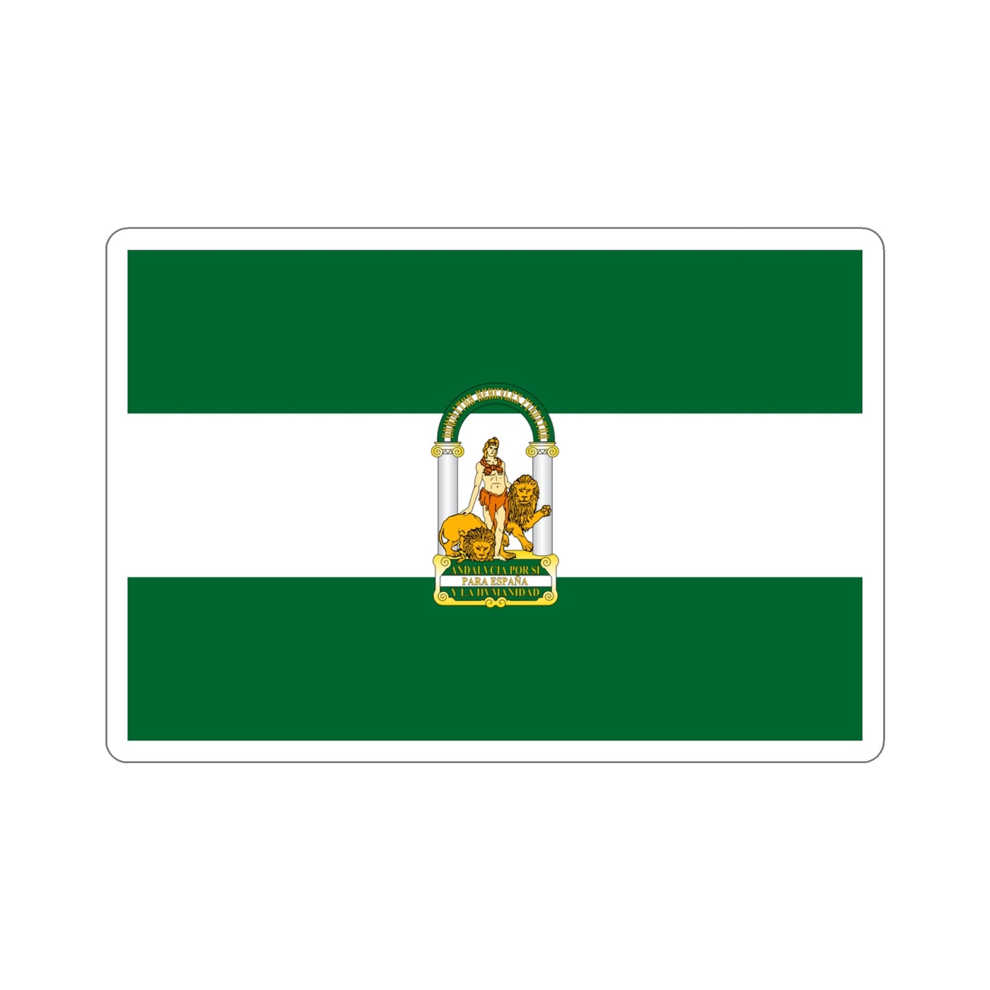 Arbonaida the Flag of Andalusia Spain STICKER Vinyl Die-Cut Decal-4 Inch-The Sticker Space