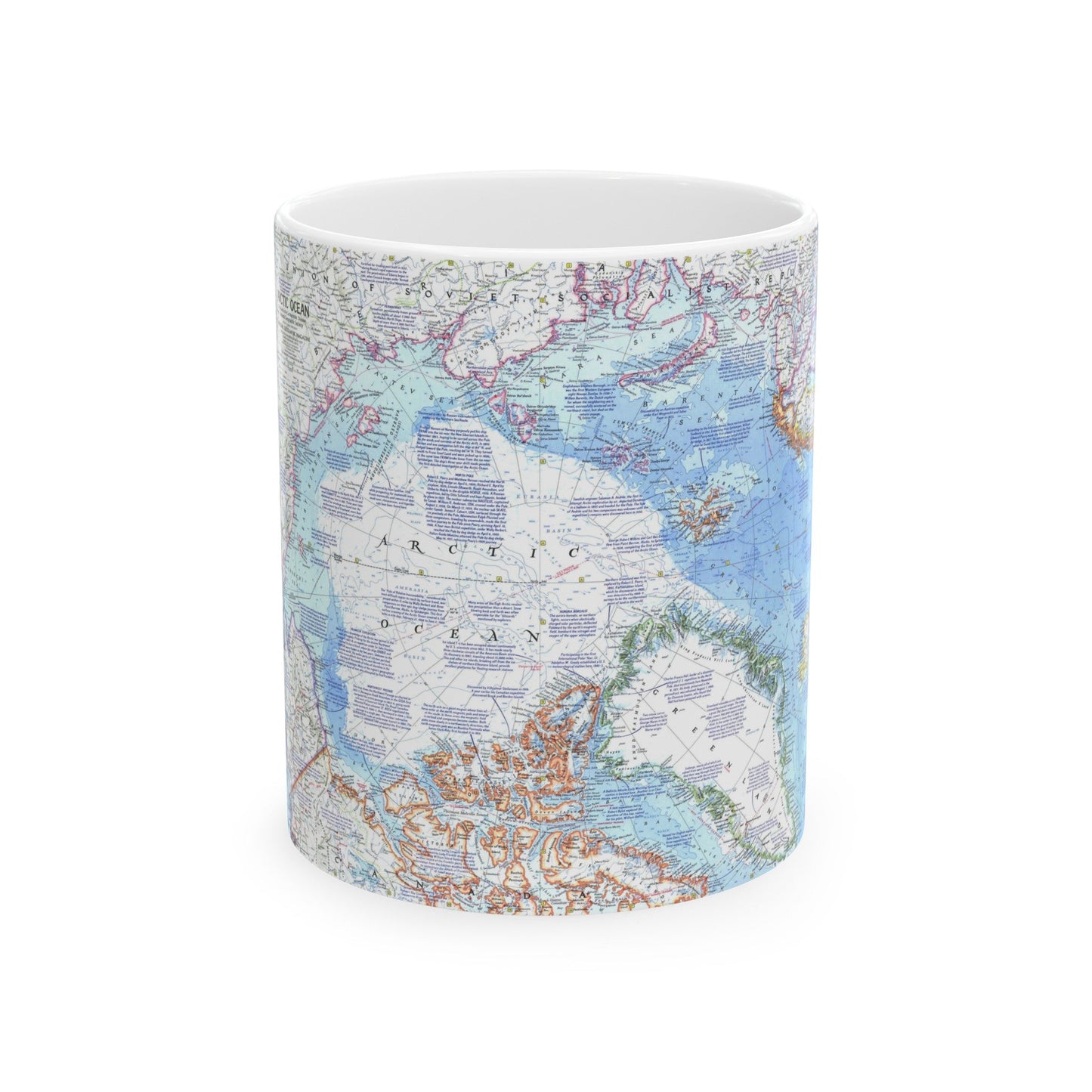 Arctic Ocean (1971) (Map) White Coffee Mug-11oz-The Sticker Space