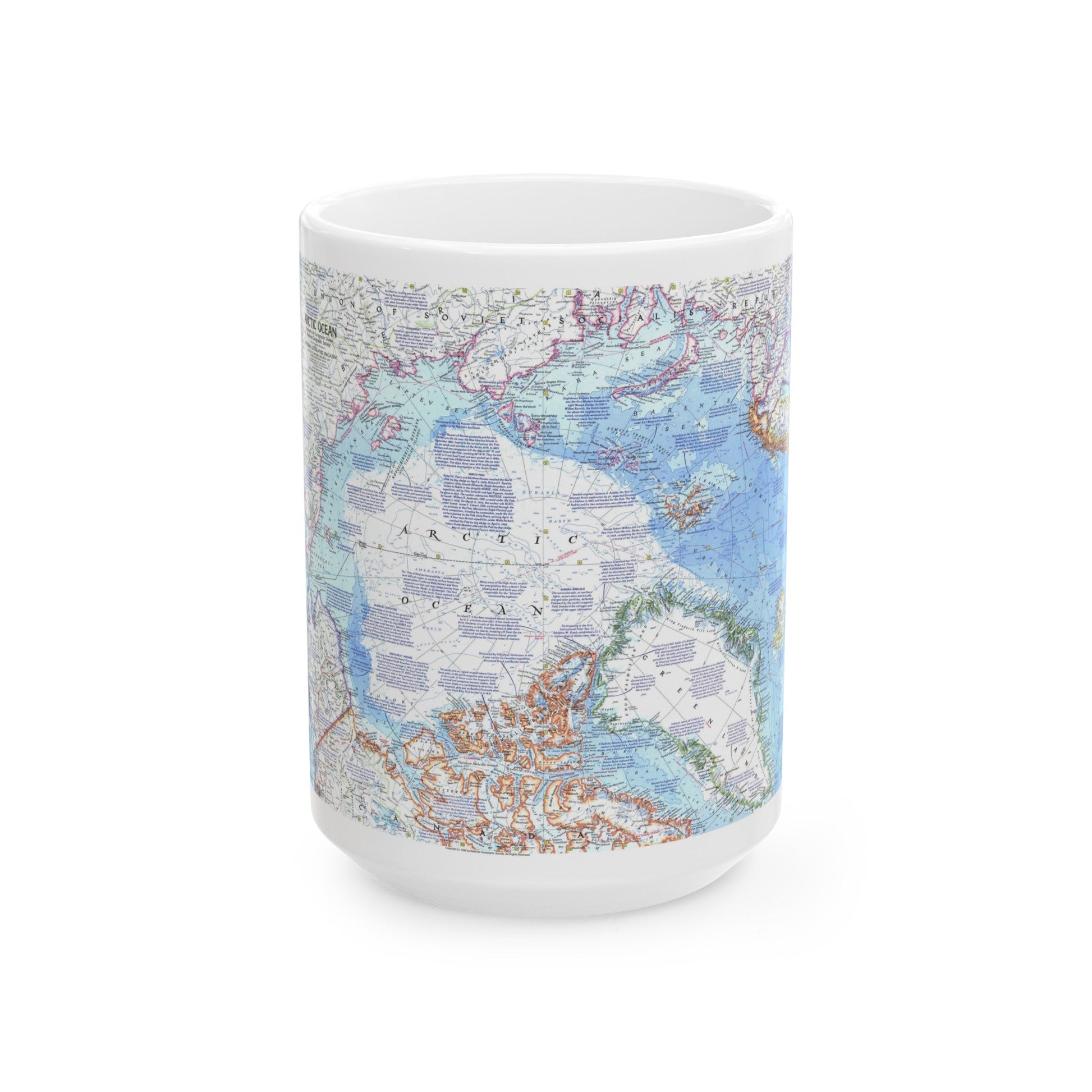 Arctic Ocean (1971) (Map) White Coffee Mug-15oz-The Sticker Space