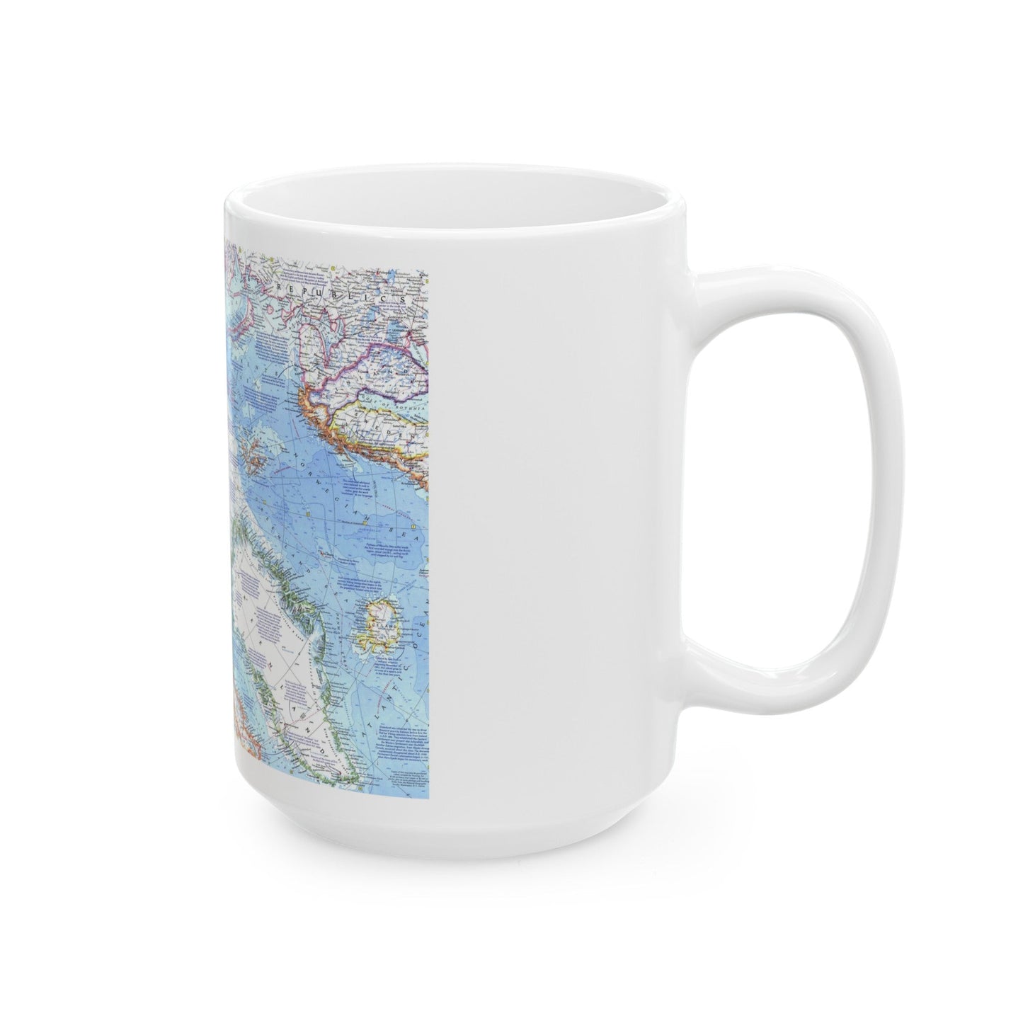 Arctic Ocean (1971) (Map) White Coffee Mug-The Sticker Space