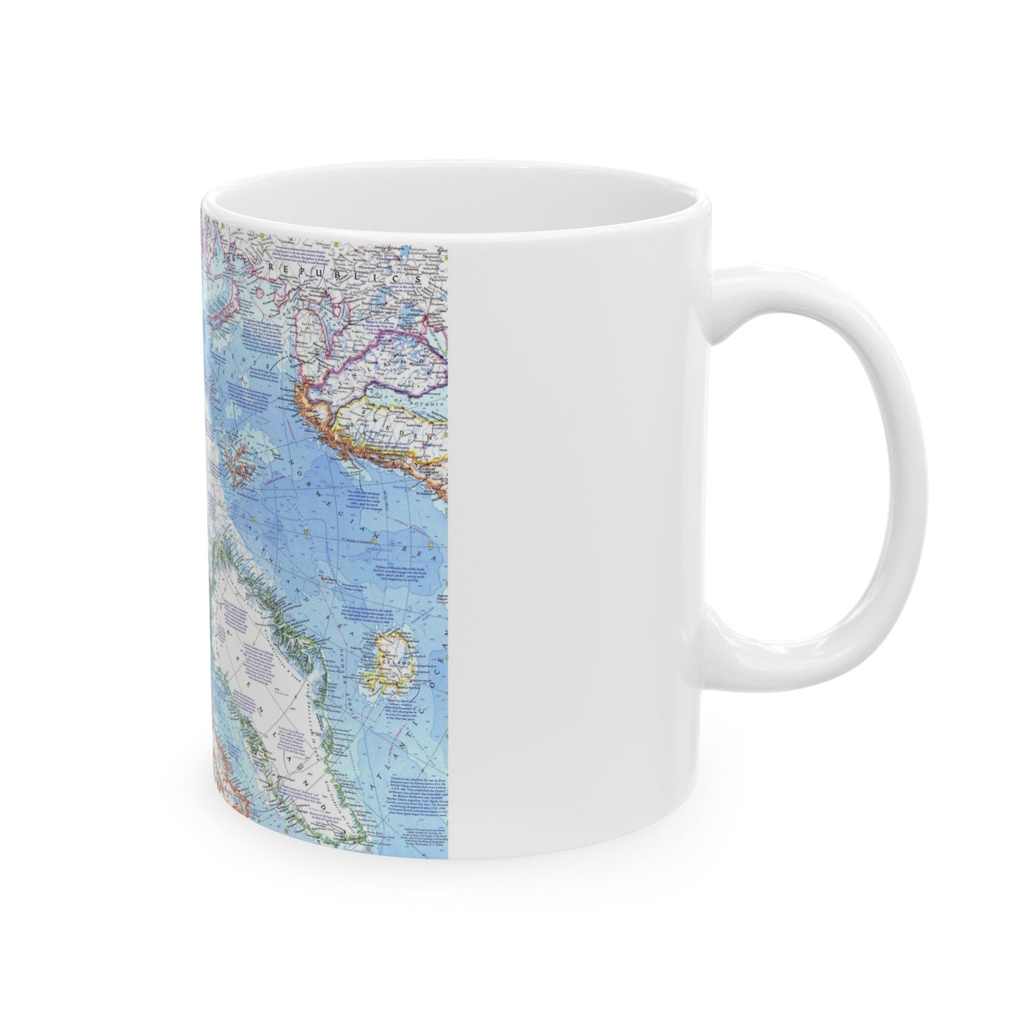 Arctic Ocean (1971) (Map) White Coffee Mug-The Sticker Space
