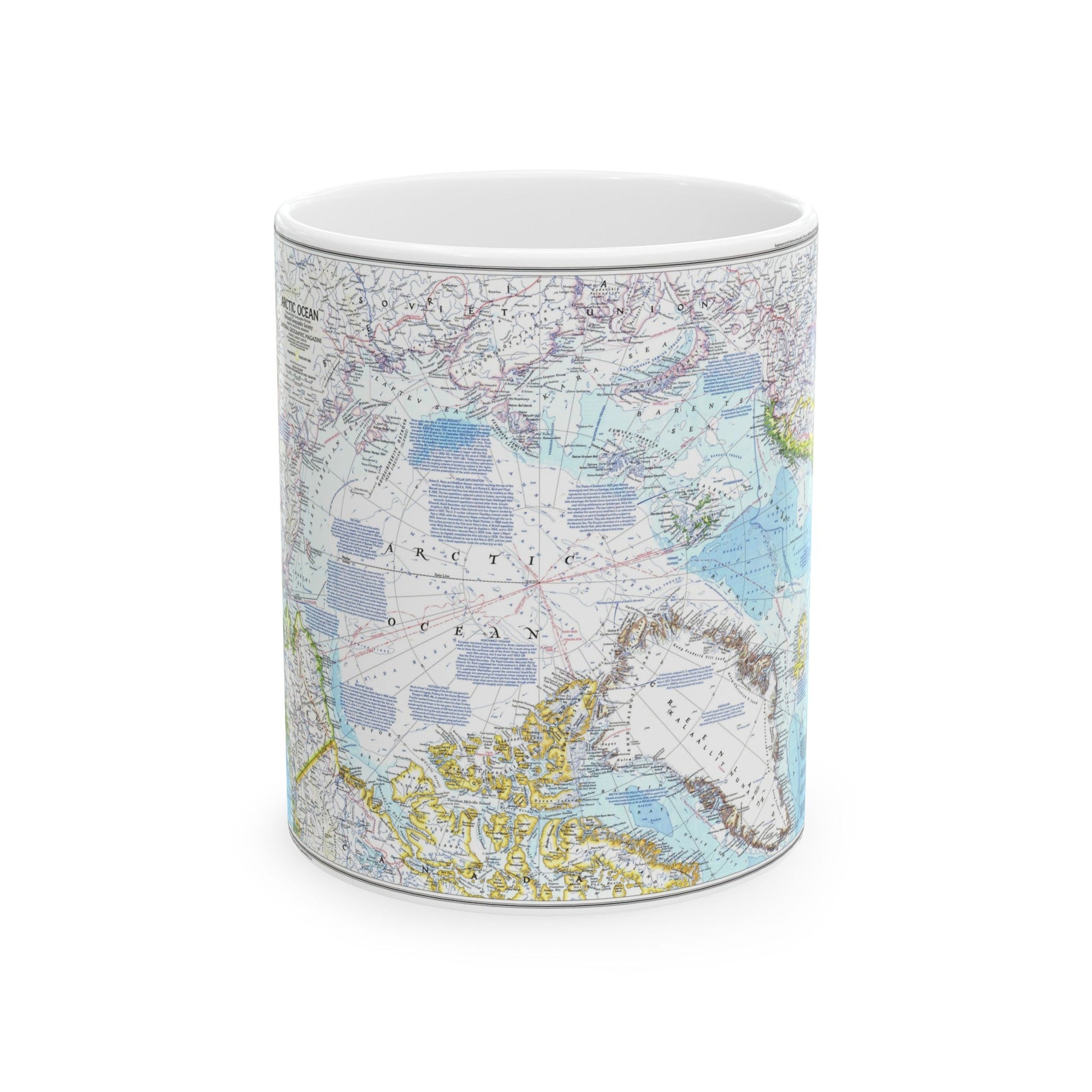 Arctic Ocean (1983) (Map) White Coffee Mug-11oz-The Sticker Space