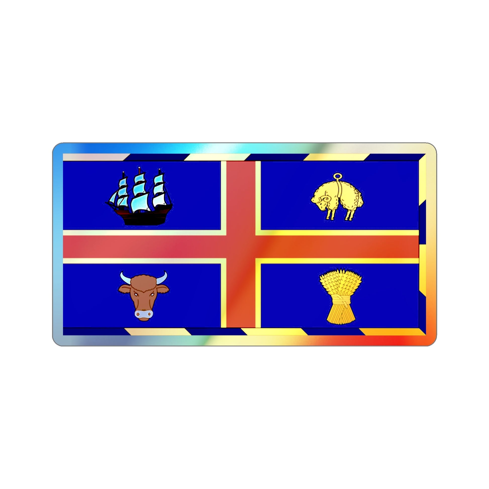 Armorial Flag of the City of Adelaide Australia Holographic STICKER Die-Cut Vinyl Decal-2 Inch-The Sticker Space